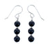 Native American Onyx Sterling Silver Bead Hook Dangle Earrings AX125565